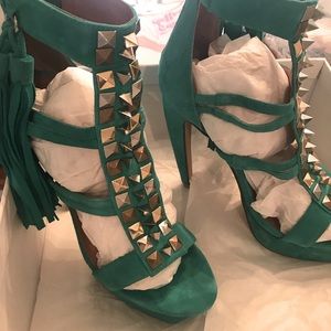 Jeffery Campbell Studded T Strap Curved Heels